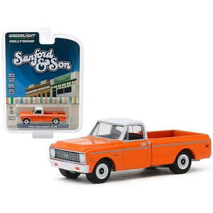 lot 20344 image: Greenlight 44860A 1971 Chevrolet C-10 Pickup Truck Orange with White Top Sanford & Son 1972-1977 TV Series Hollywood Series Release 26.16 .4 Diecast Model Car - Retail $91