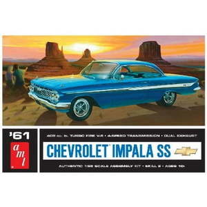 lot 20372 image: AMT 1961 Chevy Impala�� SS Plastic Model Kit  125 Scale - Retail $141