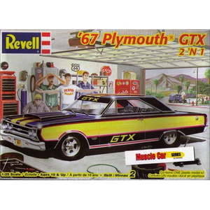 lot 20374 image: Revell 67 Plymouth GTX 2 In 1 Race Car 125 Scale Model Kit - Retail $46