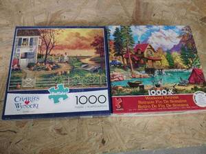 lot 20382 image: Set of 1000 Piece Scenery Puzzles - Retail $0