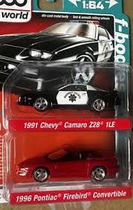lot 20358 image: Auto World 1991 Chevy Camaro Z28 1LE Highway Patrol car and a 1996 Pontiac Firebird Convertible - Retail $0