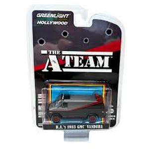 lot 20359 image: Greenlight Hollywood series 164 scale die-cast replica of B.A.s 1983 GMC Vandura from The A-Team - Retail $0