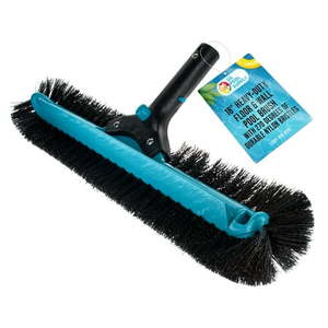 lot 20477 image: U.S. Pool Supply Professional 18  Heavy-Duty Floor & Wall Pool Brush with 270 Degrees of Durable Nylon Bristles - Reinforced Handle  Scrub Clean Corners  Steps  Leaves Debris - Safe for Vinyl Liners