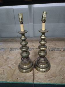 lot 20502 image: Set of 2 Antique Table Lamp Bases