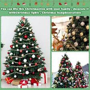 lot 20465 image: Huwena 2 Pack Christmas Tree Artificial Christmas Pine Tree with Branch Tips Collapsible Metal Stand Christmas Tree for Xmas Holiday Winter Office Home Party Decor(Green, 4ft)