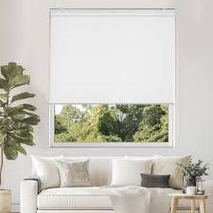 lot 20467 image: ChisDowa 100% Blackout Roller Blind - White - 39x72 In.