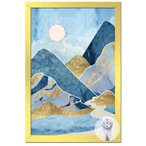lot 20471 image: keibiubu Gold Picture Frame, 14x18 Picture Frame for Photo Poster Canvas Certificate Document Display Horizontally or Vertically High Transparent Wall Gallery(Size 14 x 18 inches)