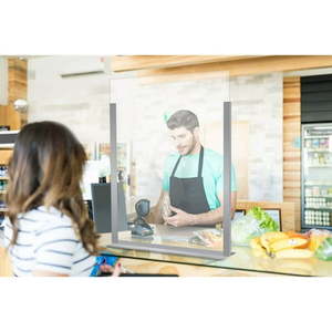 Freestanding Cashier Shield 24 in. W x 36 in. H - Lot of 2 - Retail: $248