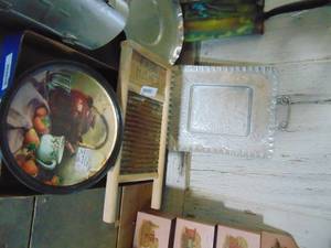 lot 3705 image: Washboard - 2 aluminum Trays and More