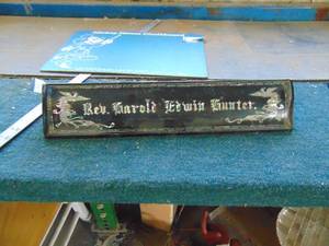 lot 3702 image: Black Laquered Name Plaque