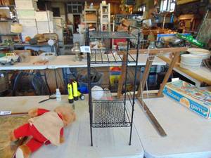 lot 3698 image: Metal Plant Stand 8 x 8  x 24 or so