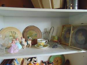 lot 3754 image: Contents of Shelf - 2 Framed Ballerinas