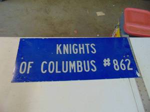 lot 3832 image: Knights of Columbus Sign