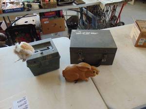 lot 3845 image: Vintage Wildlife Call and Rabbit  Shaker - - untested