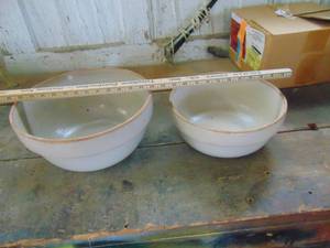 Pair of Large Crock Nesting Bowls