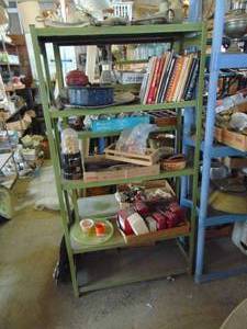 lot 3911 image: Green Shelf and Contents - East