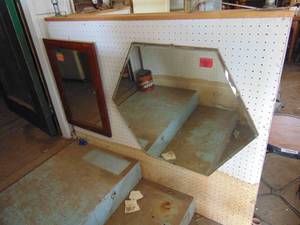 lot 3929 image: Pair of Mirrors - 1 oak Framed on Staircase