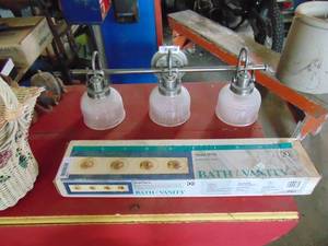 lot 3936 image: 2 Light Fixtures - New - Bathroom - Vanity