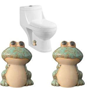 lot 9819 image: Frog Toilet Bolt Caps Ceramic Toilet Bolt Covers Decorative Toilet Screw Cover Caps, Toilet Caps for Bottom of Toilet, Cute Toilet Bowl Bolt Covers for Bathroom Decor, Easy to install (Green)