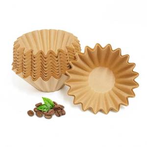 lot 10072 image: MUCXNIIY 2-5 Cup Coffee Filters, Pack of 100 Unbleached Coffee Filters 5 Cup, Thicken Natural Coffee Filter Basket for Commercial, Home Coffee Maker, Pour Over Coffee Kit (Brown, W02)