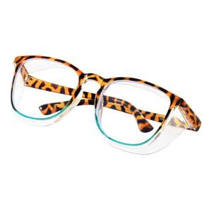 lot 10079 image: konqkin Safety glasses Goggles Nurses Protective Eyewear - Anti Fog Square Frame Stylish Clear Glasses for Women Men��leopardgreen��