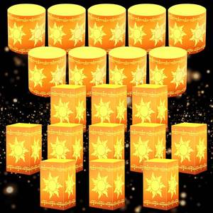 lot 10080 image: AuroraTurn 20 Pack Princess Sun Hanging Lanterns Set, Purple Princess Hanging Paper Lanterns, Sun Cutout Square Lanterns Decorations for Wedding Halloween Christmas Princess Birthday Party