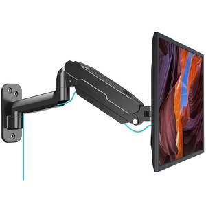 lot 1061 image: MOUNT PRO Single Monitor Wall Mount for 13 to 32 Inch Computer Screens, Height Adjustable Wall Mount Monitor Arm Holds Up to 19.8lbs, Full Motion Wall Bracket, VESA Mount 75x75, 100x100, Black