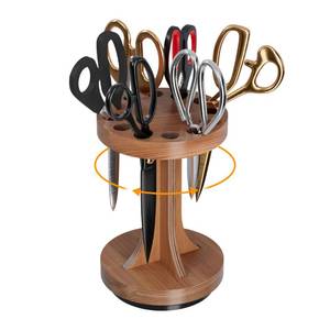 lot 1064 image: MTGSTOCL Wooden Rotating Scissor Holder,12-Slot Shear Holder with 360° Swivel Base ,Perfect for Sewing ,Quilting , Crafts,Stylists &Hairdressers