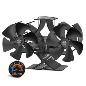 lot 1081 image: Miaton Wood Stove Fan Heat Powered  Non Electric Heat Activated Fan for Wood Burning Stove Thermoelectric Fireplace Fan  Stove Accecories wThermometer