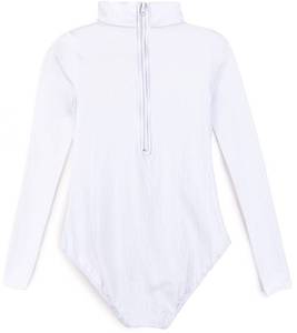 lot 2256 image: Tegmk Girls Team Basic Turtleneck Long Sleeve Leotard with Durable Snaps, Front Lining, Zipper Back(6039-07-L)