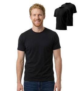 lot 2267 image: BEENIUBEE 2 Pack 100% Merino Wool T-Shirt for Men, Wool Short Sleeve Slim Fit Base Layer, Breathable Soft Lightweight Undershirt for Travel Hiking (Black, M)