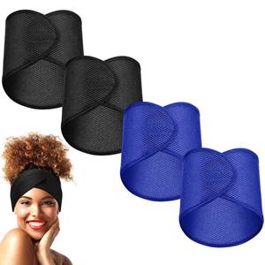 lot 2268 image: Haysandy Hair Wrap, 4 Pieces Mesh Hair Wrap for Black Women - Face Wash Makeup Hair Accessories Headbands (Black, Blue, 1 Count Pack of 1)