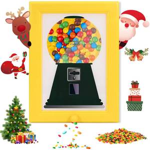 lot 2274 image: ZMJY Snack Dispenser Picture Frame - Hand Operated Lever for Nuts, Candies, M&Ms, Skittles, Mini Treats, Dual Use as Photo Frame Display, Fun Home Office Desk Decor, Leakproof and Lightweight, Yellow