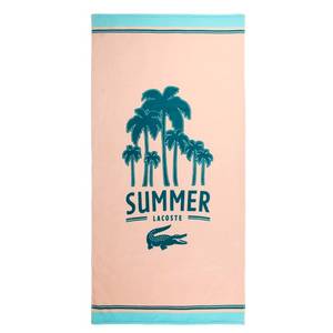lot 2284 image: Lacoste 100% Cotton Large Beach Towel, Ultra-Absorbent & Fast-Drying, Machine Washable, Palm Tree Beach, 36 W x 72 L