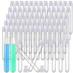 lot 3582 image: Xuhal 300 Pack Clear Plastic Test Tubes 12 x 100mm 12 ml Lab Tubes Test for Scientific Themed Birthday Party Supplies