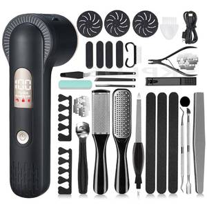 lot 4340 image: Electric Callus Remover with Dander Vacuum for Feet, Portable 36 in 1 Pedicure Kit Foot File Callus Remover, Waterproof Rechargeable Foot File for Foot Care with 3 Heads&LCD Display