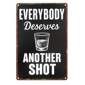 lot 4365 image: Funny Football Gifts for Men �� Vintage Man Cave Bar Tin Sign, ��Everybody Deserves Another Shot��, Game Day Home Bar Wall Decor, Football Party Gift Idea