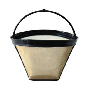 lot 4373 image: TRONMEI Reusable Coffee Filter #4 Cone for 8-12 Cup, for Ninja & Cuisinart Coffee Makers, Permanent Basket with Stainless Steel Mesh, BPA-Free (1 Pack)