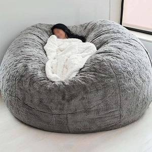 lot 5632 image: KDXIV Bean Bag Chair Cover (No Filler) Comfy Giant Bean Bag Cover for Adult & Teen, Washable Large Beanbag Chair Cover (Grey,53in)