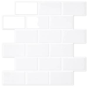 lot 5645 image: STICKGOO White Peel and Stick Subway Tile, Stick on Backsplash Tiles for Kitchen and Bathroom, Flexible Vinyl Wall Tile, Easy DIY Installation