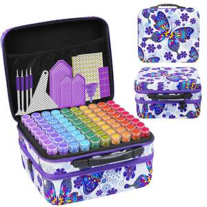 lot 5650 image: ZORETCO Diamond Painting Storage Case,240 Slots Diamond Art Kits with Accessories for Craft Jewelry Beads Organizer Boxes
