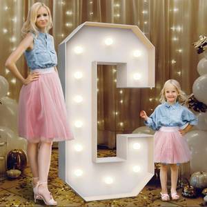 lot 5651 image: 4FT Marquee Light Up Letters C,Party Decoration Large Marquee Light Up Letters with Weighted Water Bag,Pre-cut Foam Board Set Can Be Used for Birthdays,Weddings,Baby Anniversaries