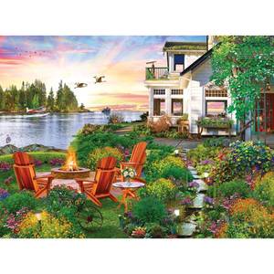 lot 5666 image: RoseArt - My Happy Place - Harbor House - 750 Piece Jigsaw Puzzle for Adults