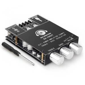 lot 6258 image: 100W100W Amplifier Board with Treble and Bass Control, DC 9-24V, BT and AUX Inputs, 2.0 Channel Stereo AMP Board for DIY Wireless Speakers, Password Free (DAJUNGUO ZK-1002T)