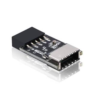 lot 6261 image: EZDIY-FAB USB2.0 Internal Header (9-Pin) to USB3.13.2 Type-C (20-Pin) A-Key Front Panel 180 Degrees Adapter, Extend USB Type E Ports to PCs Front Panel USB Ports