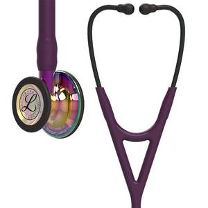 lot 6263 image: 3M Littmann Cardiology IV Diagnostic Stethoscope, 6239, More Than 2X as Loud, Weighs Less, Stainless Steel High Polish Rainbow-Finish Chestpiece, 27 Plum Tube, Violet Stem and Black Headset