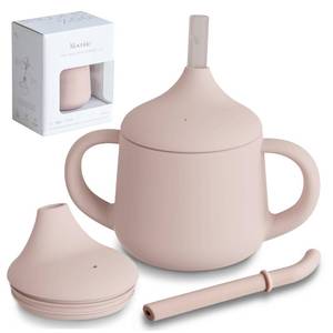 lot 6275 image: Moonkie Silicone Baby Sippy Cups  3 Stages Training Cup Straw Cup for Infants Toddlers and Kid  4 oz 1Pack