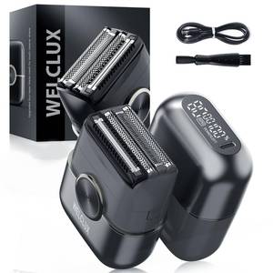 lot 6276 image: Welclux Cordless Electric Shaver for Men Compact Foil Razors with 4 Floating Blades - 2 Speeds & LED Screen, IPX7 Waterproof Facial Trimmer, USB-C