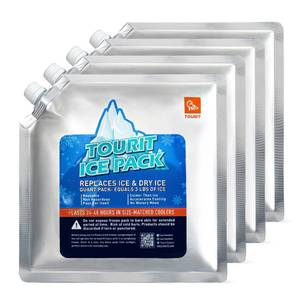 lot 6283 image: TOURIT Reusable Ice Pack for Coolers, 4 Pack Long Lasting Ice Packs for Cooler Bag Lunch BagsBoxes, Freezer Packs for Coolers