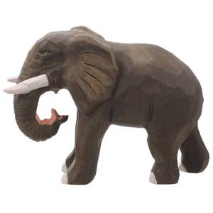 lot 6294 image: Wooden Elephant Statue Hand Carved, 6 Inches Unique Art Carving Sculpture Feng Shui Elephant Figurines for Home Office Desktop Table Decor, Handmade Wealth Decoration